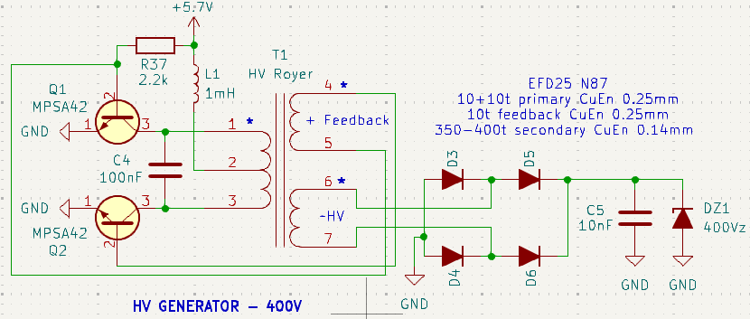 High voltage converter schematic